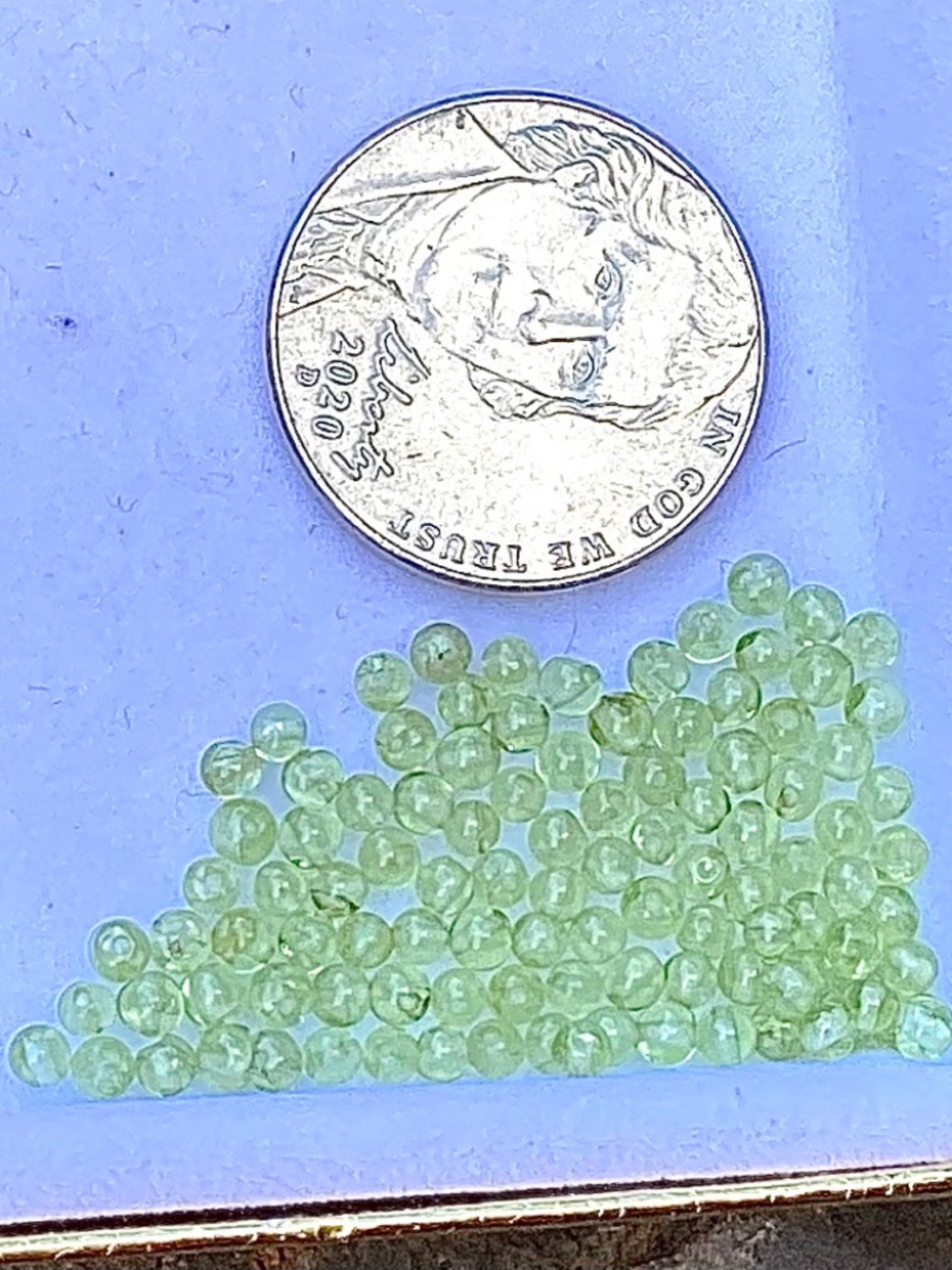 2.5mm Peridot Seed Beads, NWT, Drilled